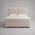 Boxspringbett 180 × 200 cm mit Taschenfederkernmatratze, Stoffbezug, Beige